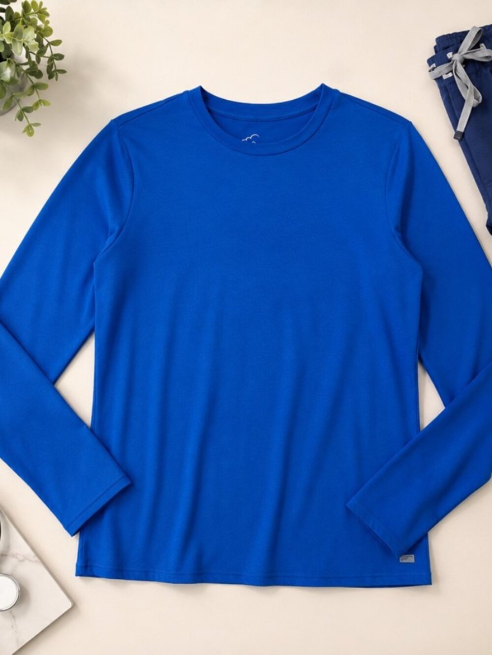 Butter-Soft Originals Royal Blue Long Sleeve Underscrub Top NWT Small